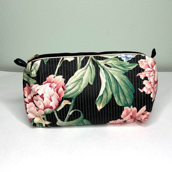 Christian Dior Vintage Medium Floral and Pin Stripe Cosmetic Bag *Collectible* - Picture 1 of 10